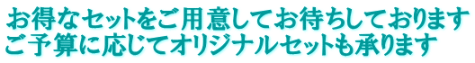 お得なセットをご用意してお待ちしております ご予算に応じてオリジナルセットも承ります